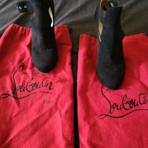 Christian Louboutin black suede heels